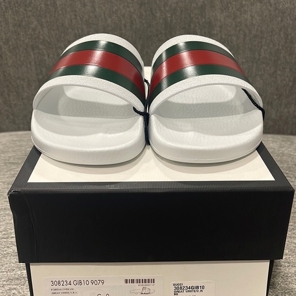 Nwt Gucci Mens Signature Stripe Slide 